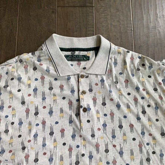 Axis Golf Collections Polo Shirt Men XL Printed Short Sleeve Lightweight Outdoor - Picture 3 of 12